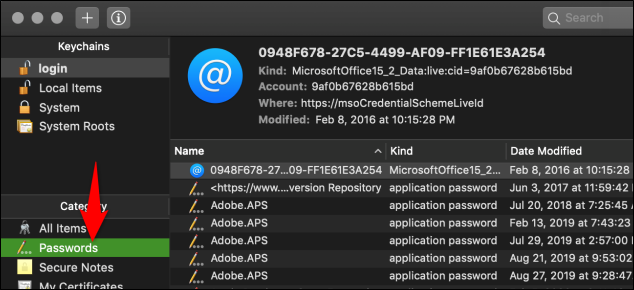 backup wifi passwords to cloud macOS Keychain Access window showing saved WiFi network passwords