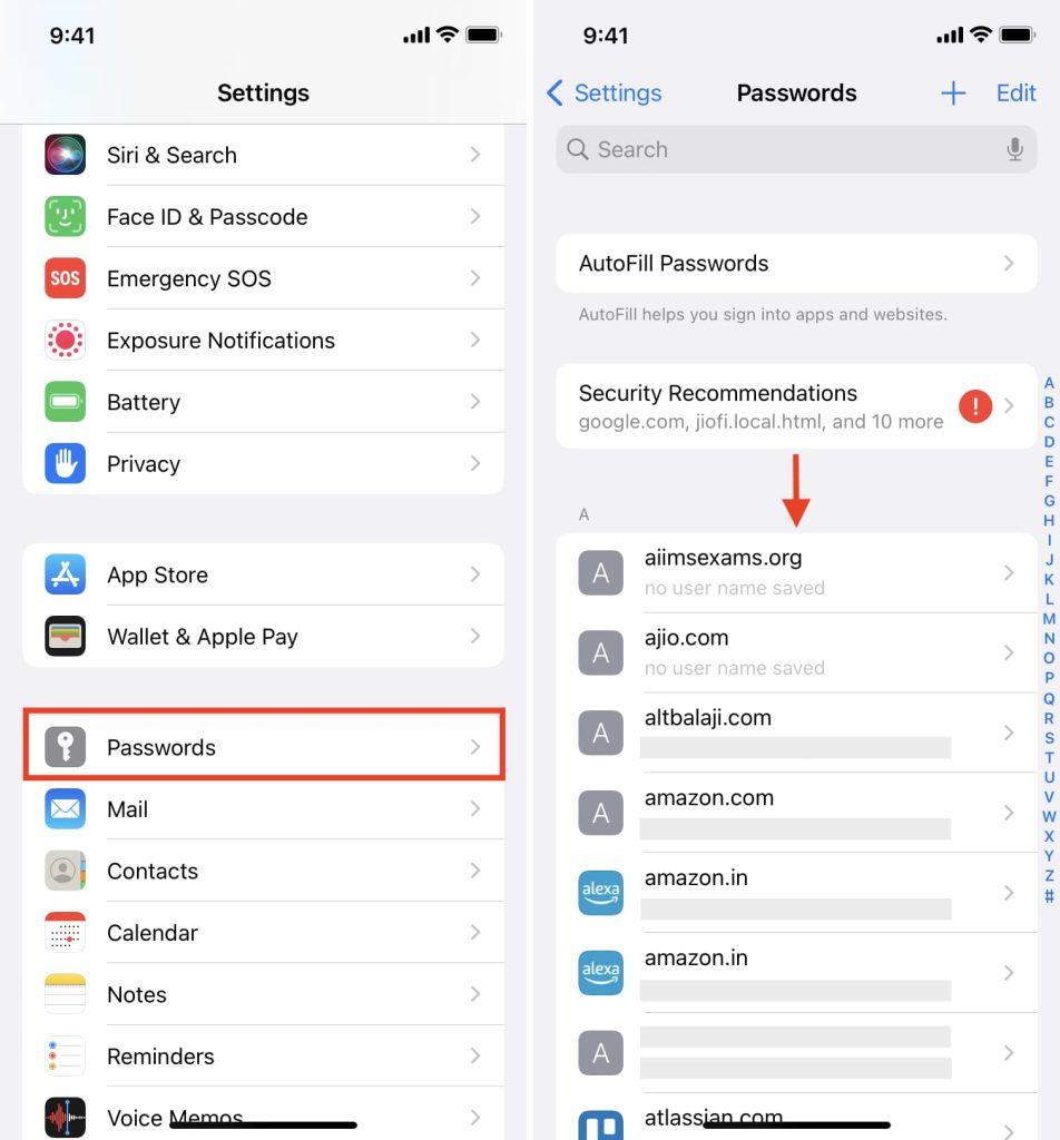 forgotten wifi password recovery iphone iCloud Keychain passwords list on iPad showing WiFi password