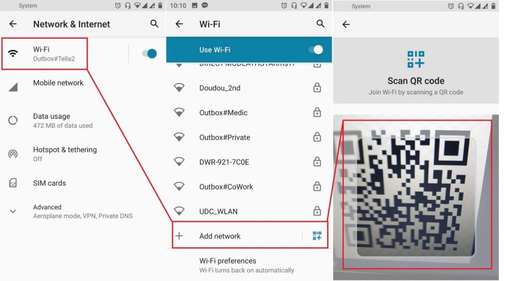 free wifi password recovery tool Android WiFi settings QR code share
