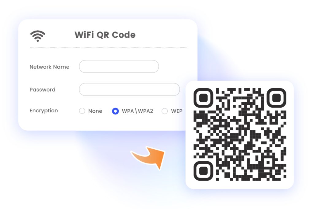 how to recover wifi password from qr code Close-up of phone screen showing decoded Wi-Fi QR code text with password