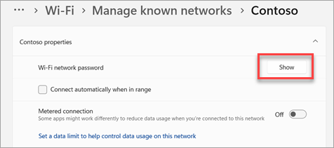 how to recover wifi password without root Windows network settings WiFi properties security tab show password checkbox