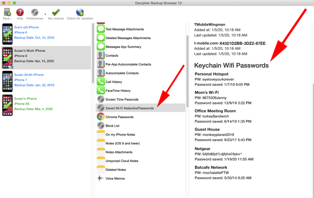 recover forgotten wifi password from saved profile Keychain Access app on Mac searching for WiFi network name