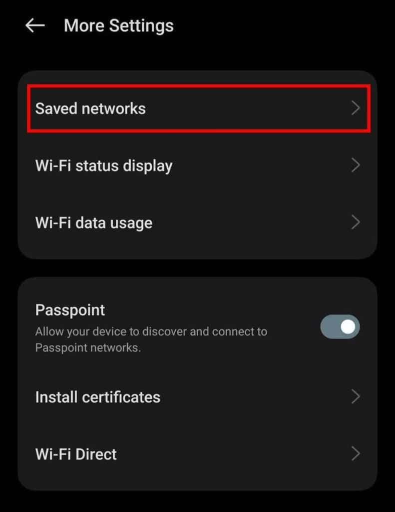 recover forgotten wifi password on mobile Android WiFi settings showing saved network password QR code