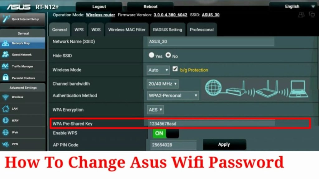 recover wifi password from asus router Asus router show WiFi password button next to pre-shared key field