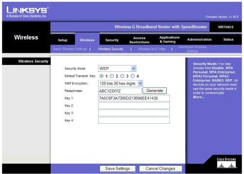 recover wifi password from modem Wireless security page showing passphrase field with visible password