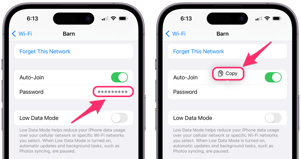 recover wifi password on iphone iPhone WiFi password view iOS 16 settings screenshot