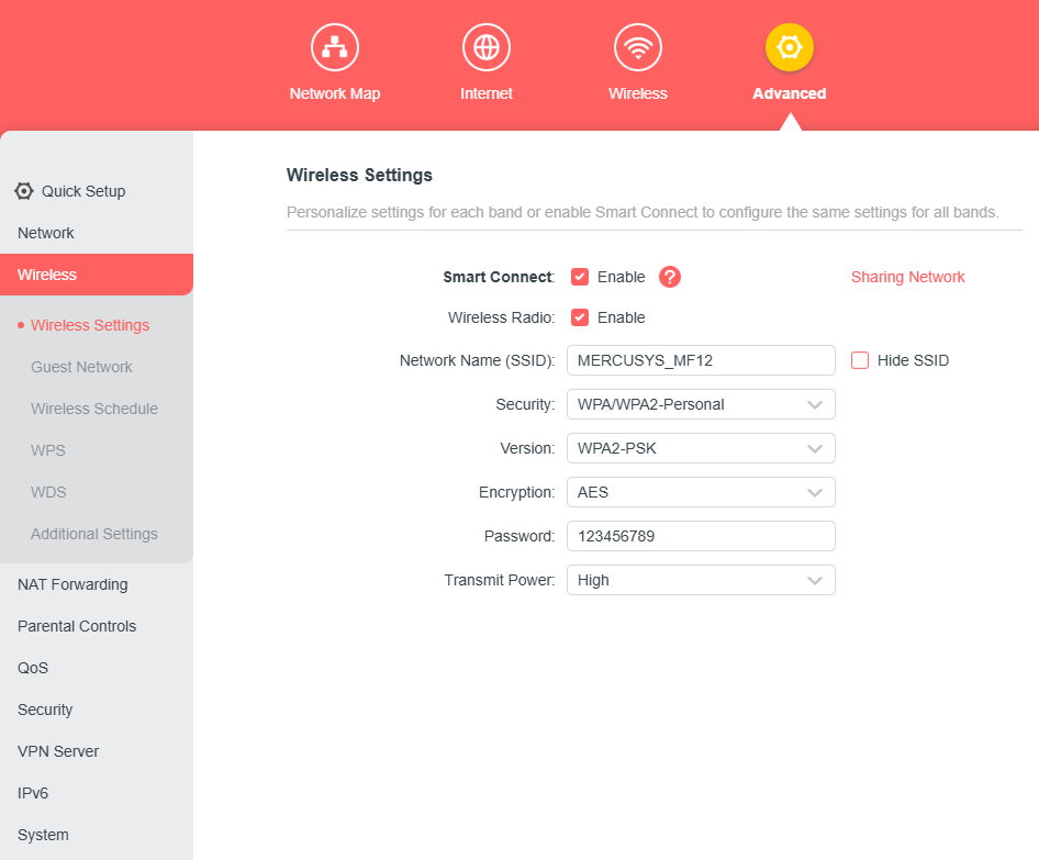 recover wifi password on laptop Router admin interface showing wireless security settings with password field