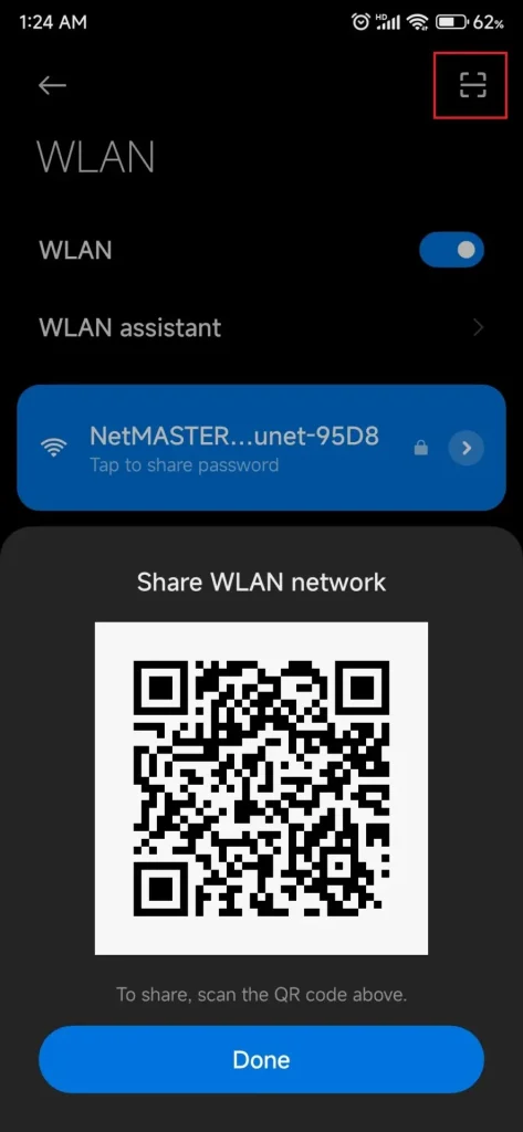 recover wifi password on xiaomi Xiaomi MIUI WiFi settings share QR code screenshot
