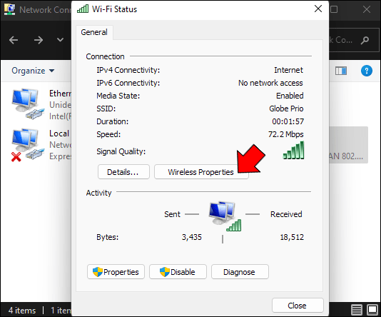 restore wifi passwords after reinstall Windows network connections control panel showing saved WiFi networks