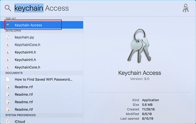 restore wifi passwords from backup Mac Keychain Access window showing wifi passwords