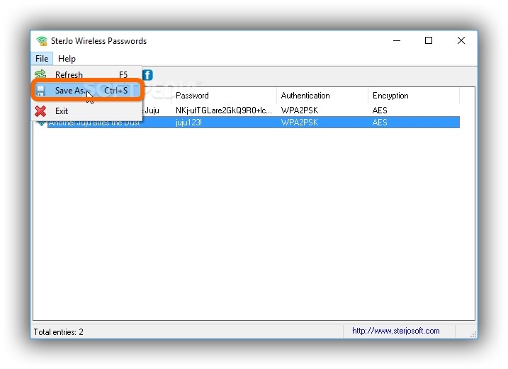 restore wifi passwords from backup Third-party wifi password recovery software interface