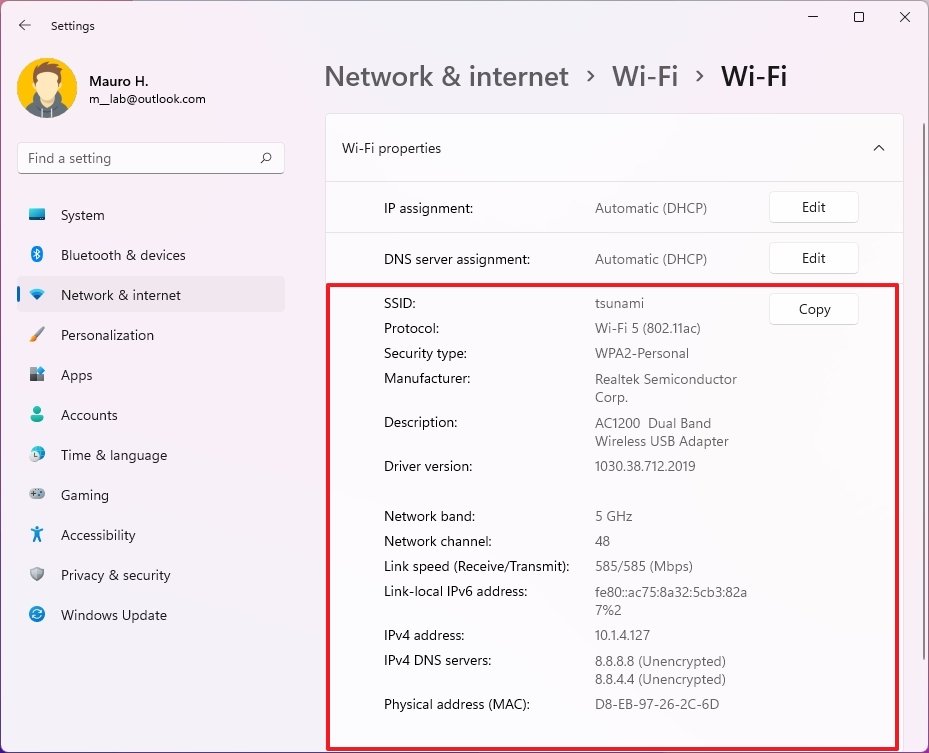 wifi password recovery after software update Windows 11 network settings WiFi properties password reveal