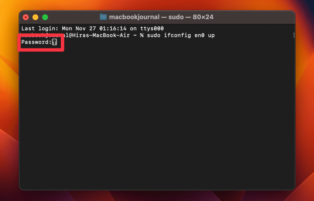 wifi password recovery command for mac Mac Terminal window open showing command prompt