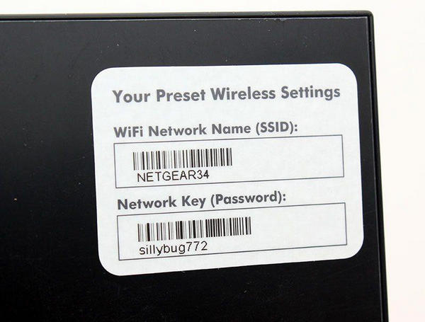 wifi password recovery for netgear Netgear router sticker with default WiFi password and SSID