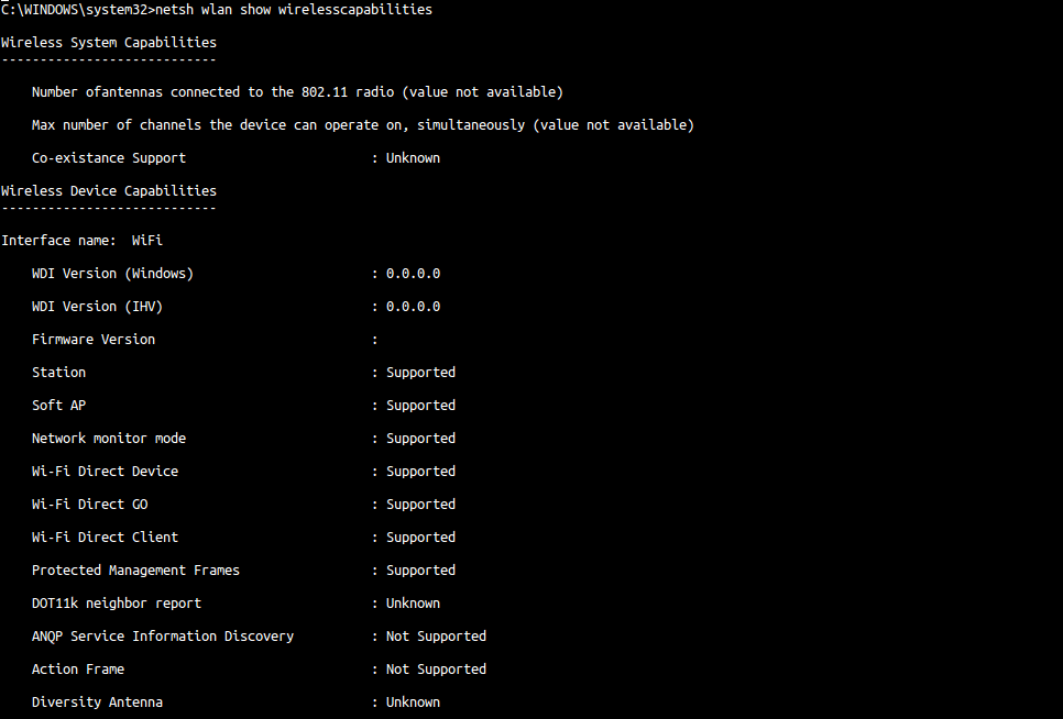 wifi password recovery for office networks PowerShell window showing netsh wlan command with key content