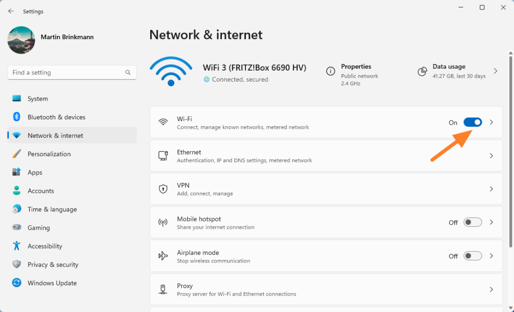 wifi password recovery for windows 11 laptop Windows 11 Settings app showing Wi-Fi section with Manage known networks option