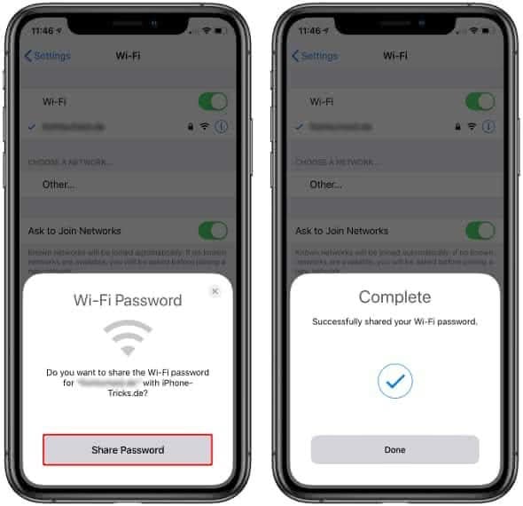 wifi password recovery iphone iPhone WiFi settings sharing password prompt