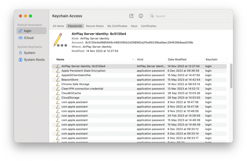 wifi password recovery mac Keychain Access app icon on Mac dock