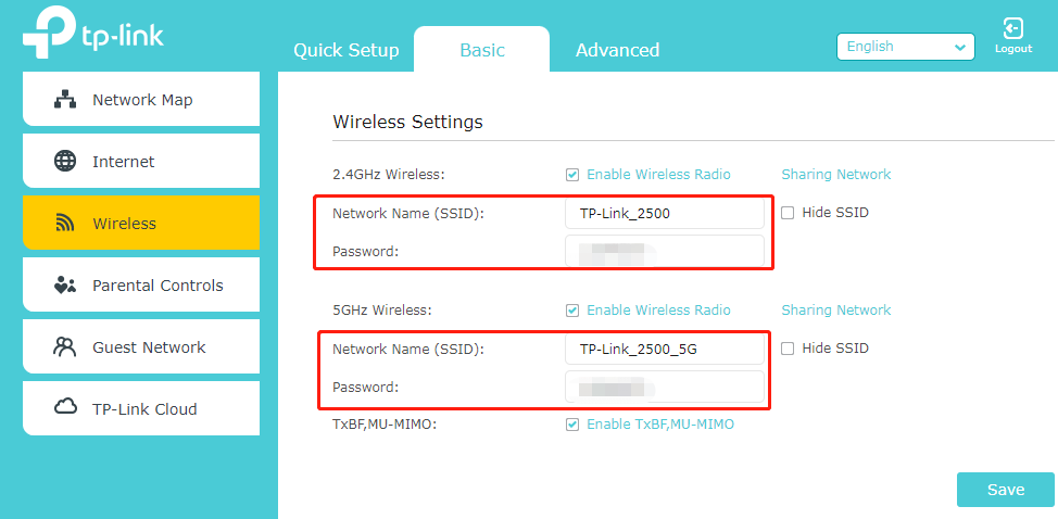 wifi password recovery mac Router admin interface showing wireless security settings with password field