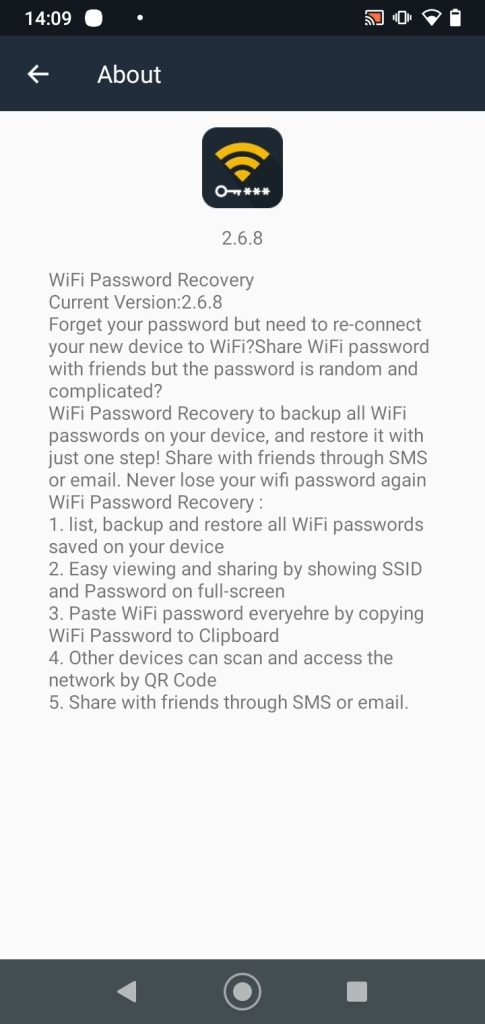 wifi password recovery premium WiFi Password Recovery Pro showing recovered password in plain text for a network named HomeWiFi