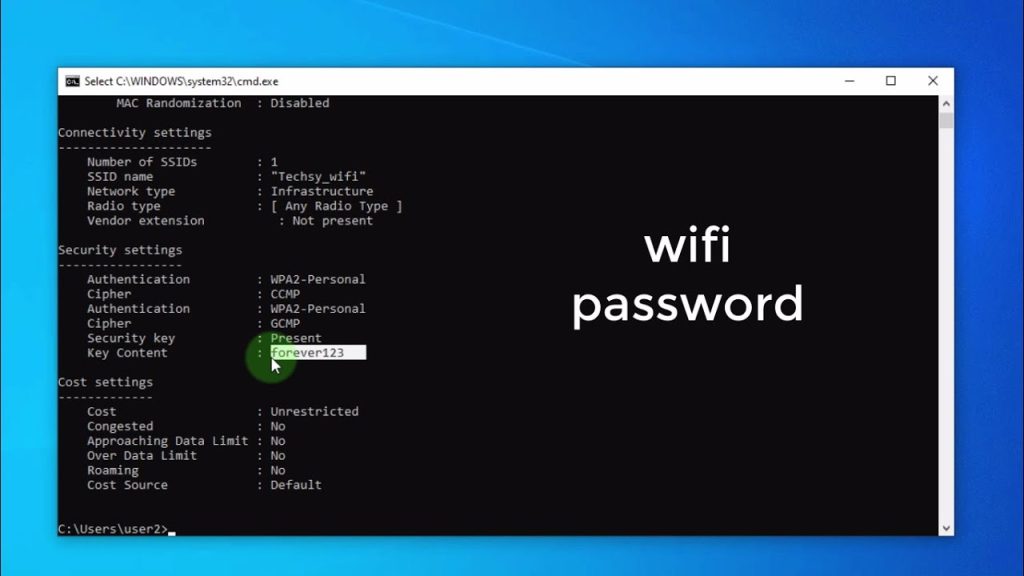 wifi password recovery script person typing command prompt in Windows laptop