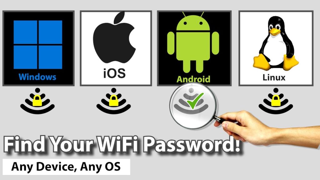 WiFi password recovery software comparison chart showing options for Windows Mac Android