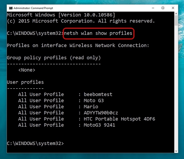 wifi password recovery tutorial windows 10 Windows 10 Command Prompt netsh wlan show profile key clear