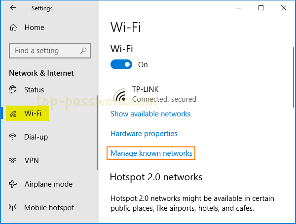 wifi password recovery without reinstalling windows Windows Settings Manage known networks WiFi password show