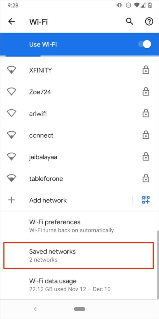wifi password recovery without root android Android saved networks screen with Show password checkbox