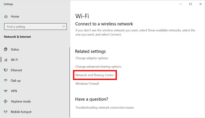 wireless password recovery windows Windows Network and Sharing Center active network WiFi Status window with Wireless Properties button
