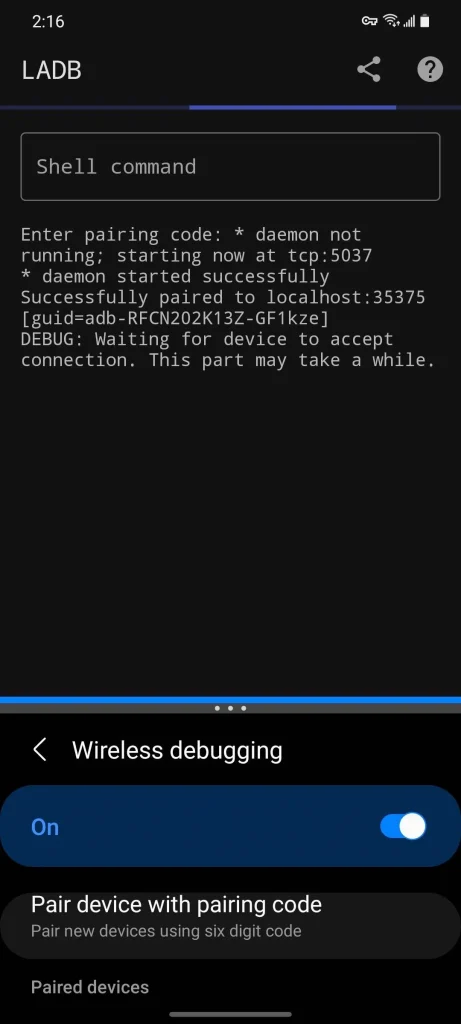 backup wifi passwords android Android phone connected to computer with ADB terminal window showing pull command