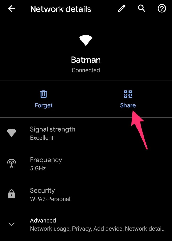 backup wifi passwords before upgrade Android WiFi settings QR code sharing