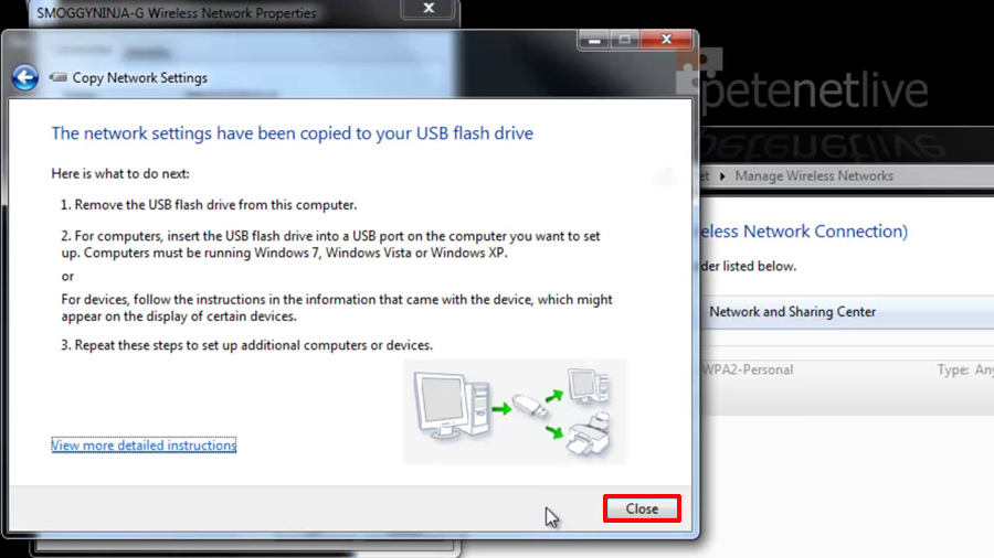 backup wifi passwords to usb USB drive connected to computer