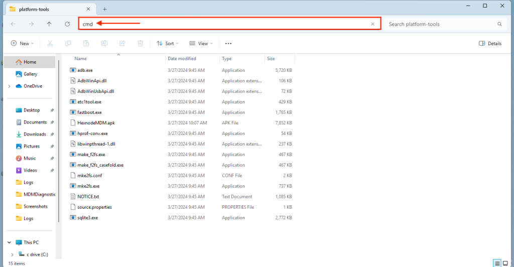 export wifi passwords android ADB platform tools folder with command prompt open showing adb devices