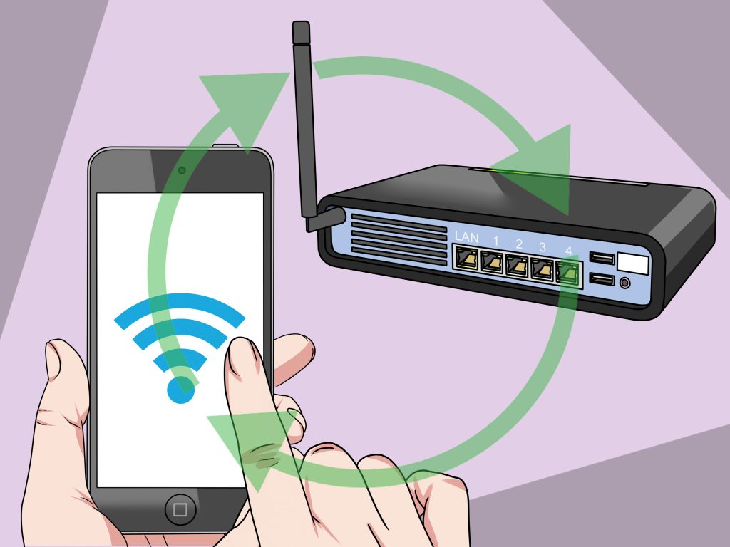 fastest wifi password recovery method WiFi router with devices connected illustration