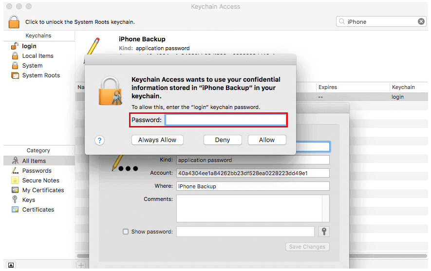 free wifi password recovery for mac Mac Keychain Access show password checkbox and authentication dialog