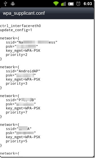 how to recover wifi password from backup Android backup file on computer showing wpa_supplicant.conf