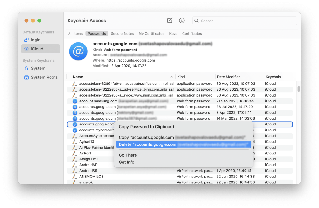 how to recover wifi password from keychain Mac Keychain Access entry window with Show password checkbox