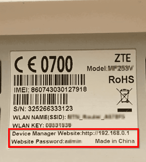 how to recover wifi password WiFi router bottom sticker showing default SSID and password label