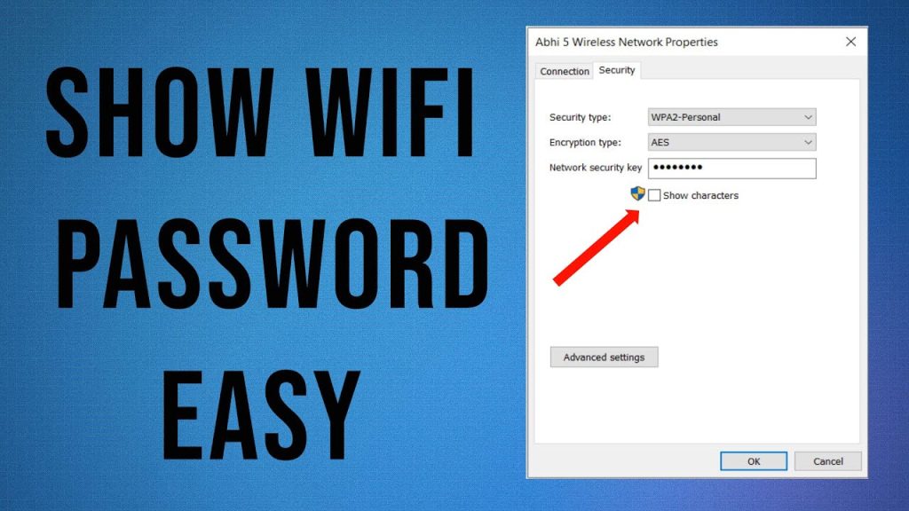 how to recover wifi password without reset Windows network settings WiFi password show characters