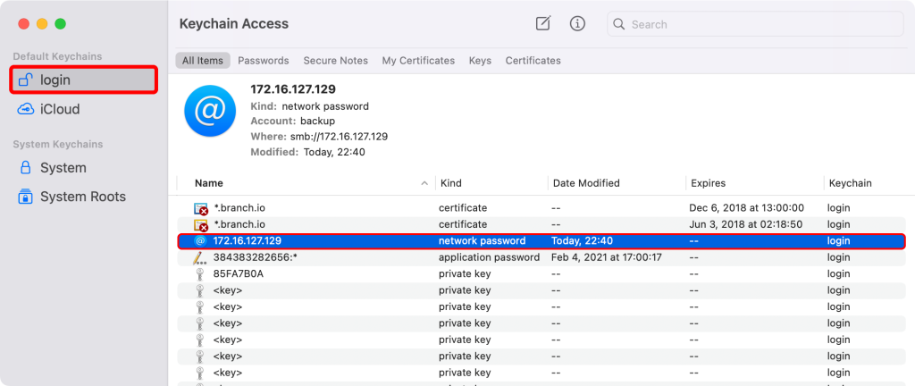 lightweight wifi password recovery software macOS Keychain Access showing WiFi network entry with Show Password checkbox