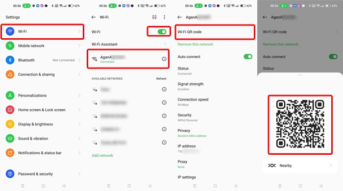 recover wifi password on oppo Oppo phone QR code with WiFi password revealed and copy button