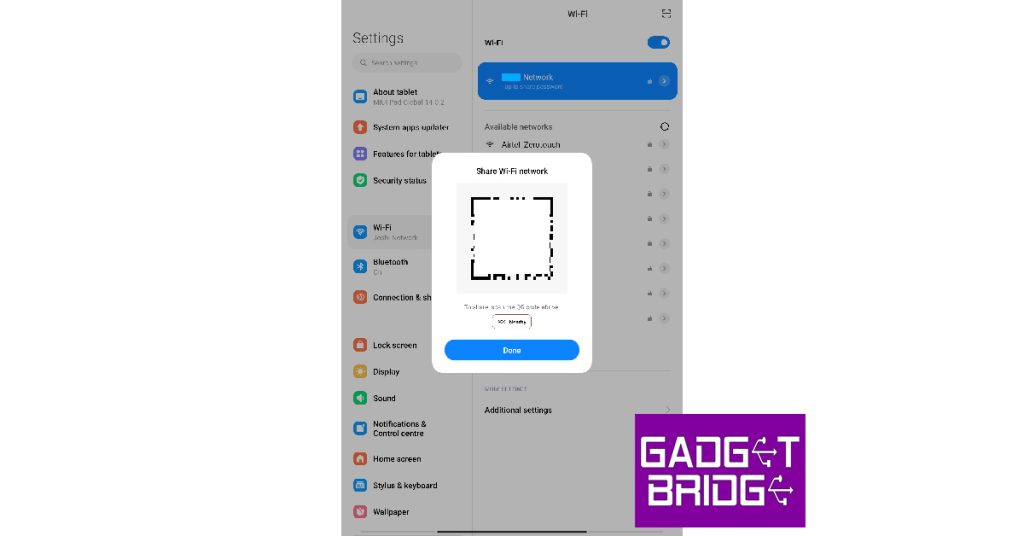 saved wifi password recovery tool Android WiFi share QR code screenshot