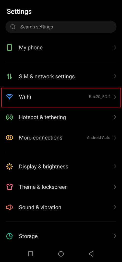 view saved wifi password android Android WiFi settings saved networks list screenshot