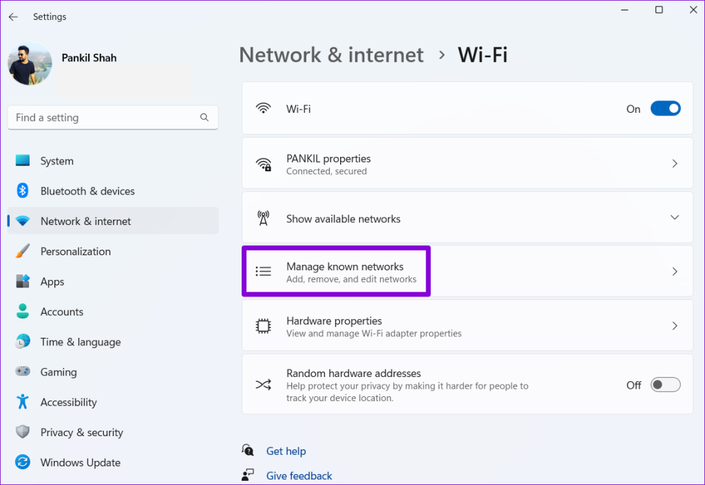 wifi password recovery after bios update Windows 11 network settings manage known networks
