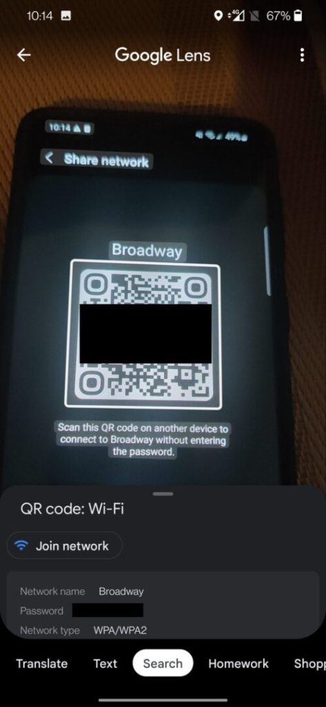 wifi password recovery android Android QR code WiFi share screen showing password