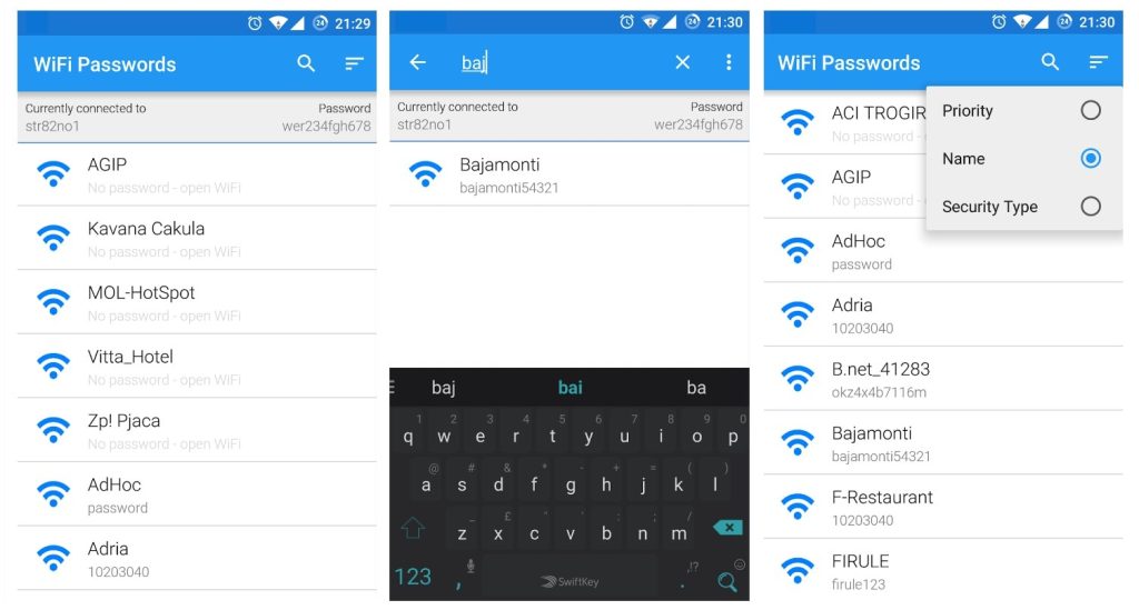 wifi password recovery app without root Phone screen showing copied WiFi password notification