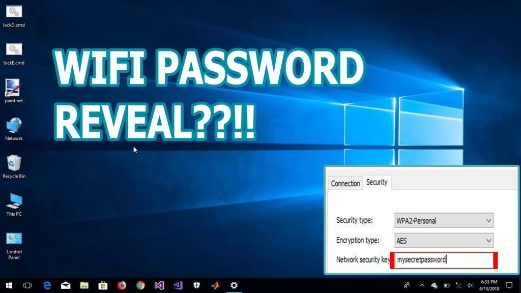 wifi password recovery for business wifi Windows 10 WiFi settings password reveal button screenshot