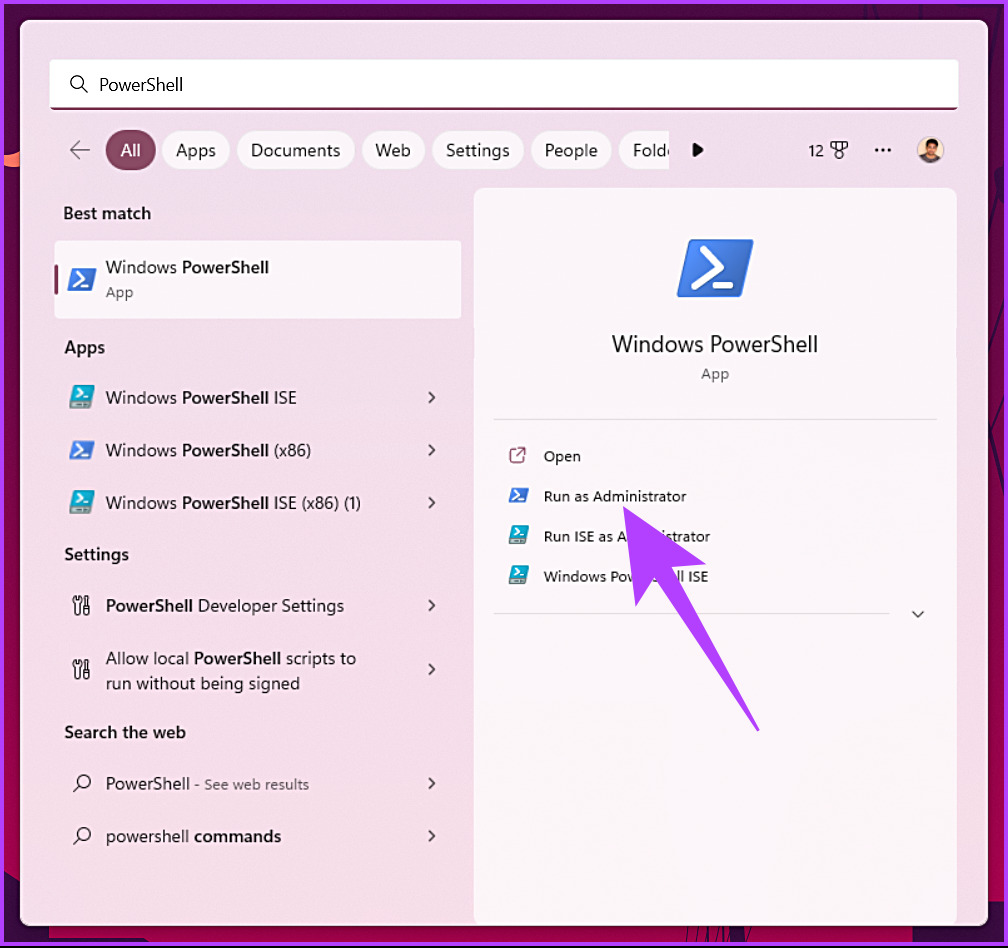 wifi password recovery powershell all profiles Windows PowerShell right-click run as administrator context menu