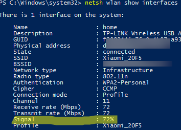 wifi password recovery powershell export PowerShell netsh wlan show profile name=Example key=clear showing password